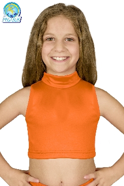 TOP LYCRA SCOLLO AMERICANO ARANCIONE DANZA BAMBINA